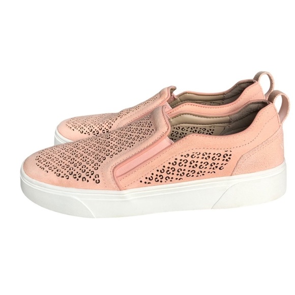 Vionic Sneaker Kimmie Perforated Suede Slip On Peach Pink Size 9 - Picture 2 of 12